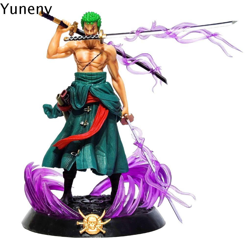 YUNENY PVC Cho Trẻ Em Thu nhỏ Sưu tập Mô Hình Búp bê Đồ Chơi One Piece Roronoa Zoro Đồ trang trí búp bê One Piece Roronoa Zoro Hành Động Con Số Bức tượng Mô Hình Đồ chơi Con Số