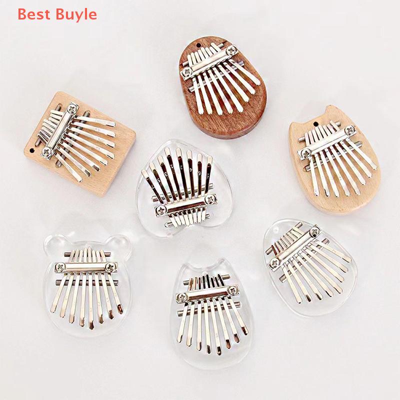 💖Best Buyle 8 Key Kalimba Ngón Tay Cái Quà Tặng Đàn Piano Cho Trẻ Em Người Mới Bắt Đầu Những Người Yêu Âm Nhạc Người Chơi, Dễ Thương Cụ Mặt Dây Chuyền Keychain Phụ Kiện
