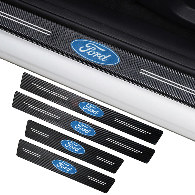 4 cái ngưỡng cửa xe hơi dải chống trầy xước cửa bên ốp Bệ bước chân sticker cho Ford Escape Ecosport