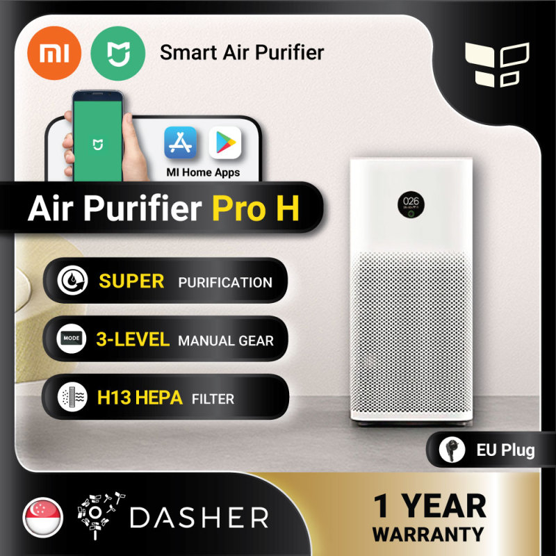 [GLOBAL] XIAOMI Air Purifier Pro H Smart Home Touch Screen OLED Display Low Noise Apps and AI Smart Control 3 Level Gear Singapore