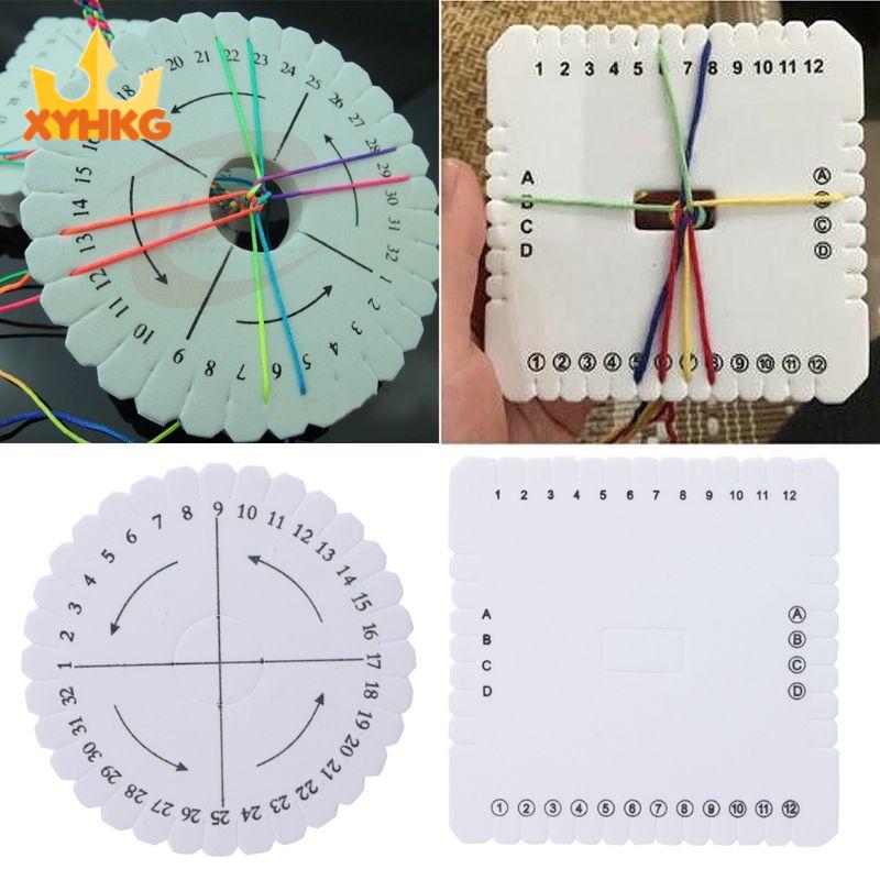 XYHKG 2 cái / bộ Tấm bện Dây kết cườm Kumihimo Dụng cụ thủ công Dệt dây Ban thiết kế trang sức May vá