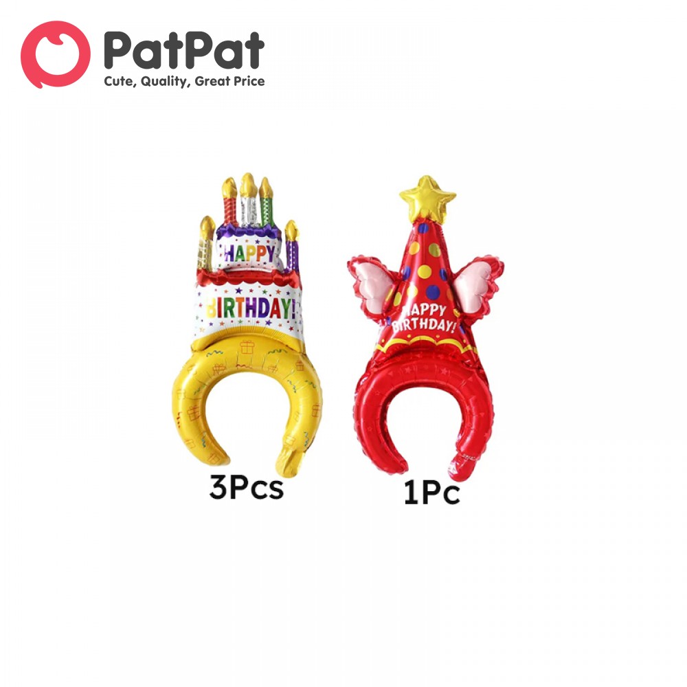 Patpat Bộ 4 băng đô bong bóng bọc Lá nhôm cho tiệc sinh nhật và sự kiện
