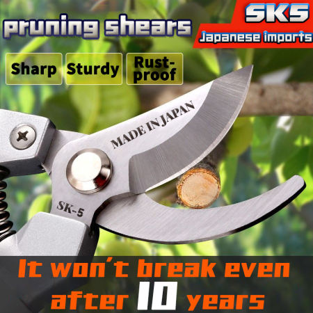 SK-5 Pruning Shears - Made in Japan, Stainless Steel