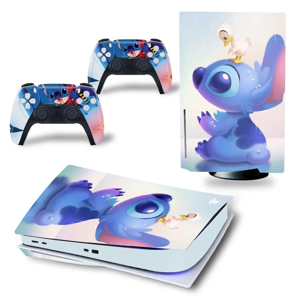 【Exclusive Limited Edition】 Lilo Stitch Ps5 Disk Edition Skin Sticker Decal Cover For 5 Console And 2 Controllers Skin Sticker Vinyl