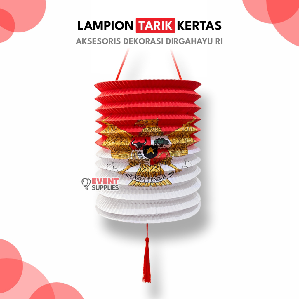 Lampion Tarik Garuda Merah Putih Lentera Ketas Dekorasi Kemerdekaan HUT RI / Lampion Tabung
