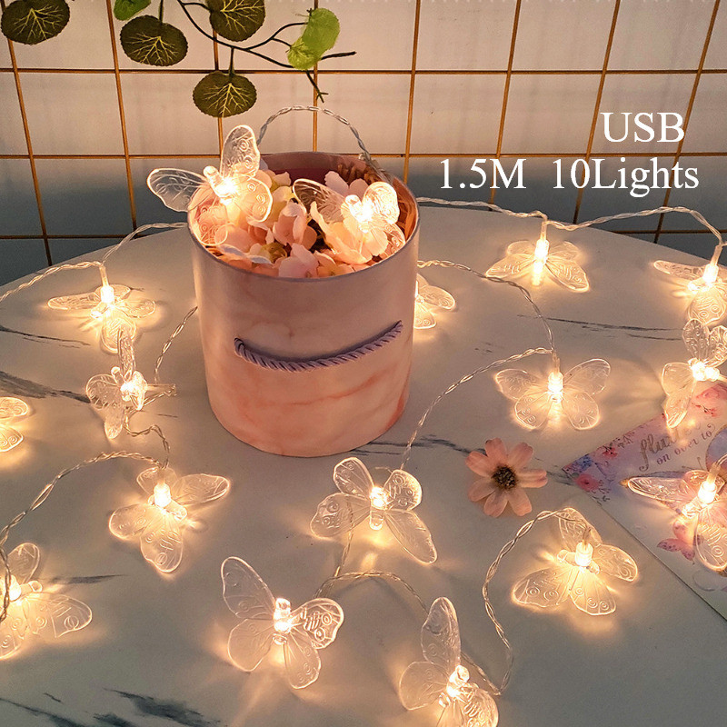 BHQ Butterfly String Light 1.5M 10LED Hari Raya Fairy Lights Ramadan Decorations Outdoor Decor Lamp