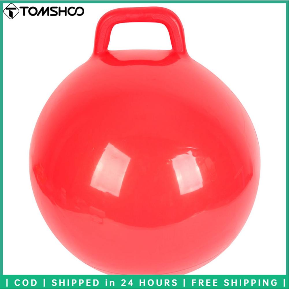 TOMSHOO Màu tinh khiết Bóng nảy bơm hơi Trẻ em Nhảy Hop Ball có tay cầm dành cho người lớn Trẻ em Đồ chơi tập thể dục