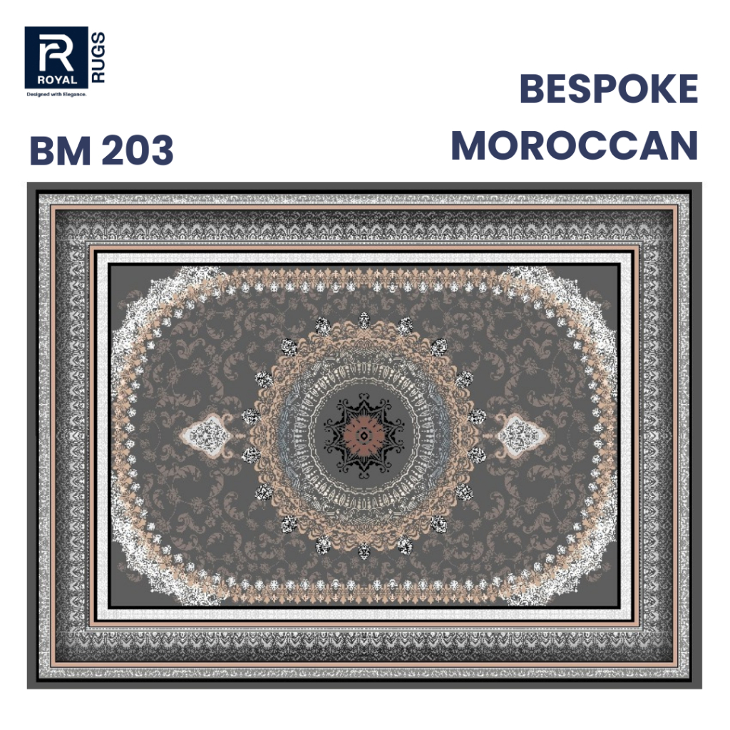 Royal Rugs - Karpet Bespoke Moroccan 300x400 cm - Permadani Untuk Ruang Tamu & Kamar Tebal Antisliip