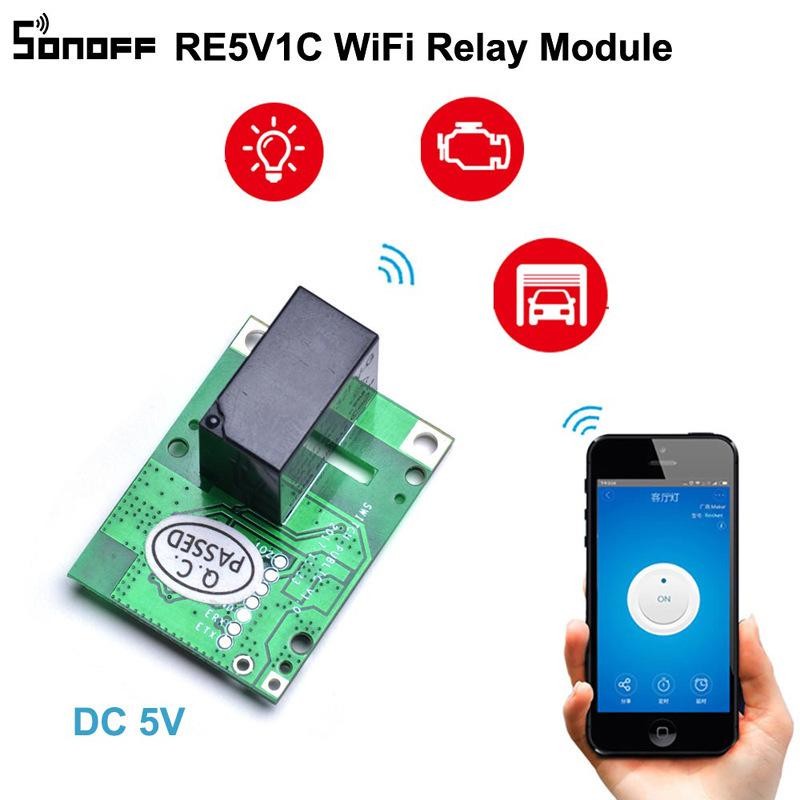 SONOFF RE5V1C 5V DC Wifi Inching Selflock Switch Remote Control Dry Contact Relay Module