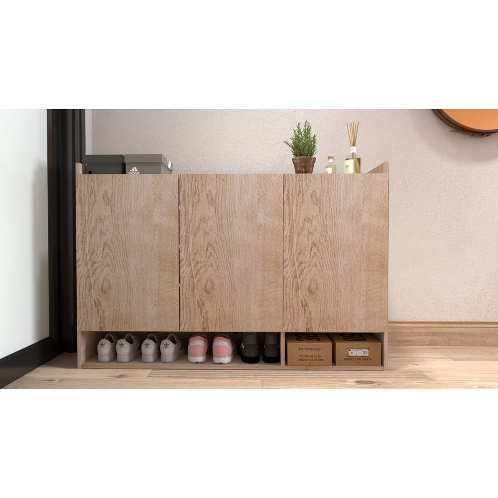 Global House DELICATO ตู้วางรองเท้า รุ่น FG-L-120-01 ขนาด 120x30x80 ซม. สีแนชเชอเริล รับประกันของเเท้! ราคา 2,273 บาท*ส่งฟรี