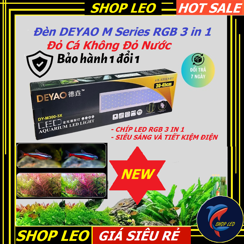 Đèn DEYAO M Series RGB 3 in 1 đỏ cá không đỏ nước (bể 60-75cm)- Đèn led RGB 3 in 1 cho cây Thủy Sinh