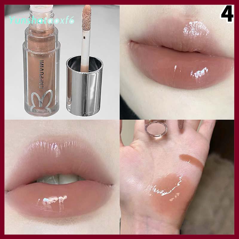 yunshataoxf Cappuvini long lanh môi men lâu dài ánh sáng lung linh gương nước son bóng không thấm nước thạch Plumping son môi tạo nên dưỡng ẩm môi tint - 5