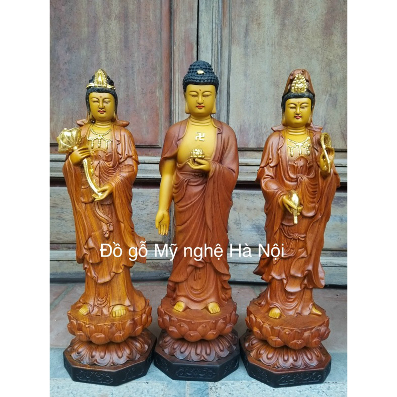 bộ tượng tam thánh phật bằng gỗ hương cao 30cm Giá 2,088,000 Đồng*Miễn phí vận chuyển