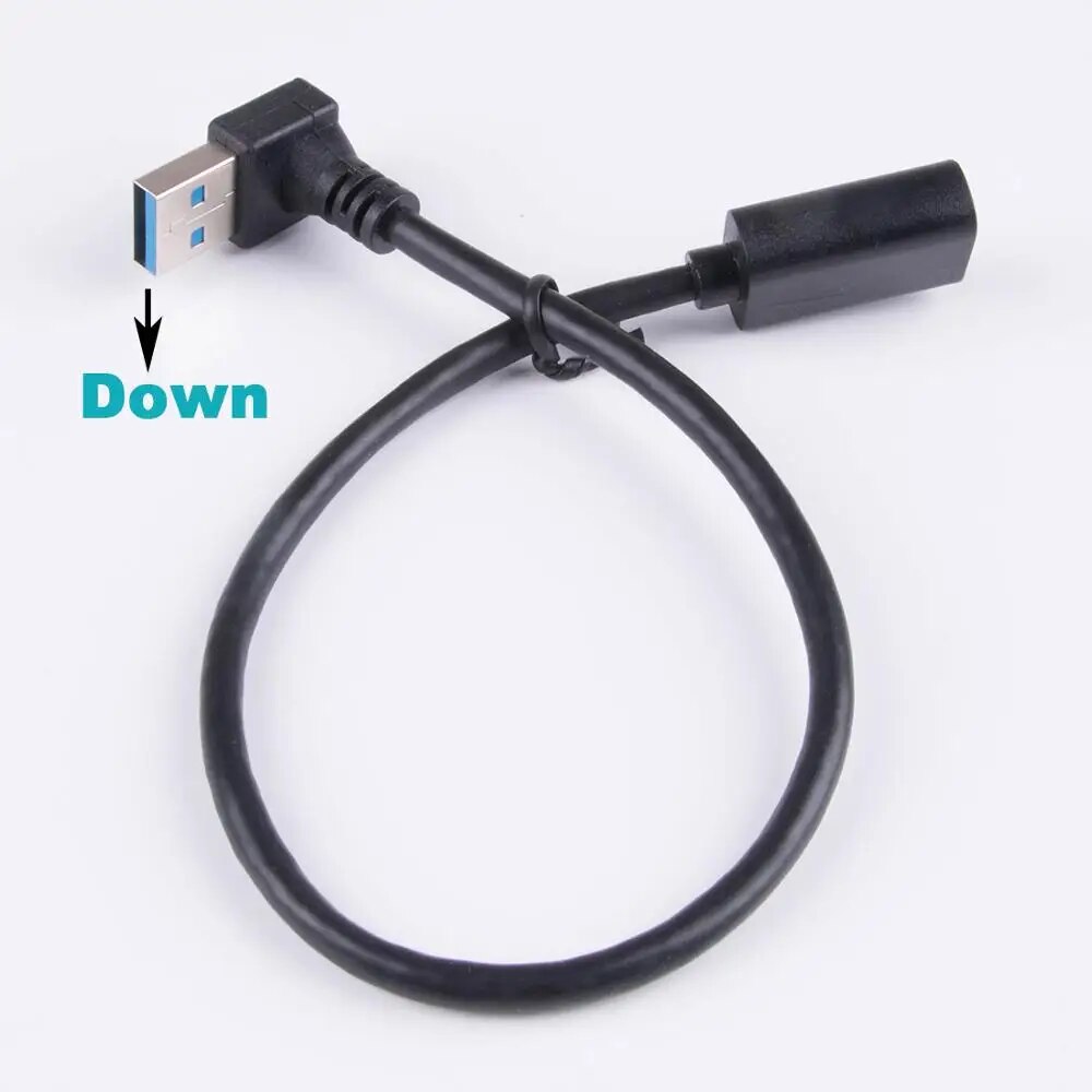 USB 3.0 Cáp nối lên xuống Trái Phải góc 90 độ đầu đực thành đầu cái siêu tốc 5gbps đồng bộ dữ liệu USB Cáp sạc