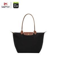 Longchamp Le Pliage Original L Tote Bag In Recycled Canvas With Gold Metal Hardware Black | ของแท้ ตรวจสอบโดย SASOM