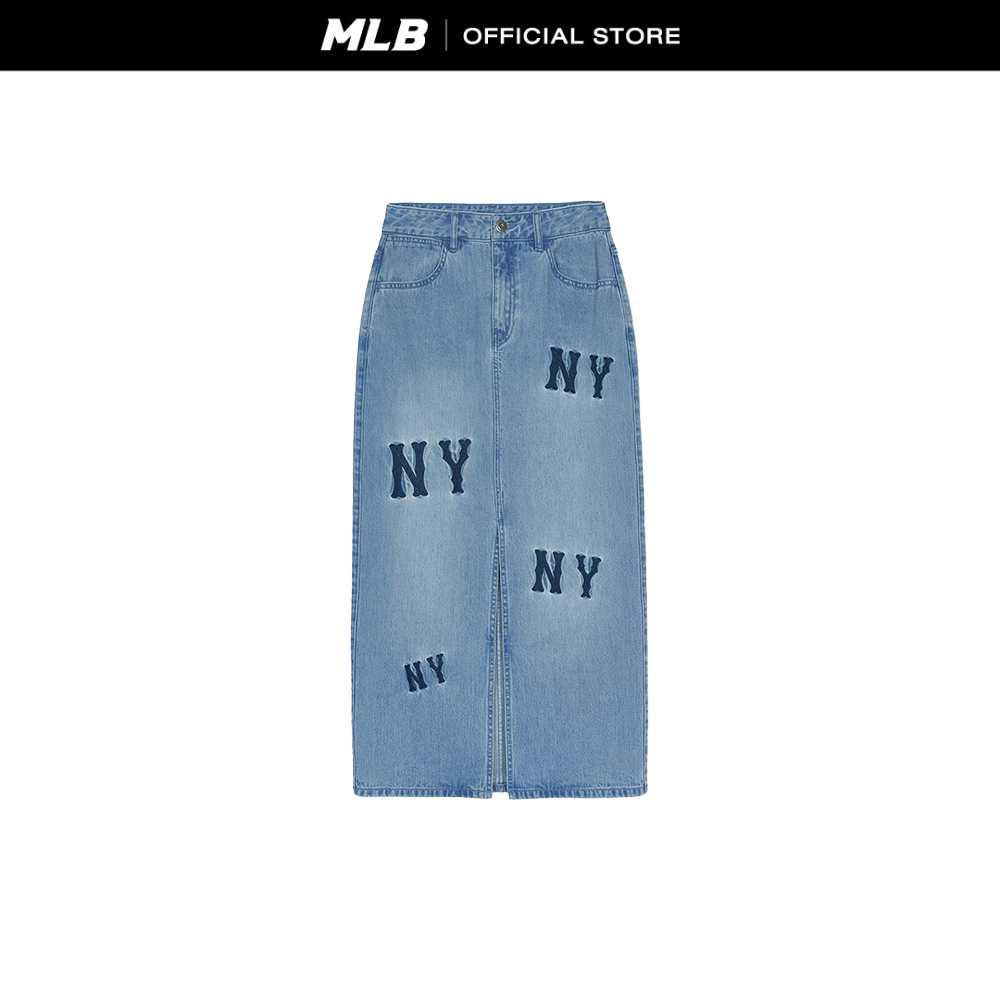MLB Denim Skirts Women S Megagram Multi-Size Denim Long Skirt 3FDSG0251 50BLL Light Blue ราคา 4,761 บาท*ส่งฟรี