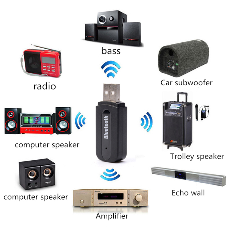 Fdikou💞Bộ chuyển Bluetooth USB Loa xe hơi âm thanh không dây Bluetooth Stick 3.5 mét Bộ thu âm thanh Bluetooth Bán hàng nóng