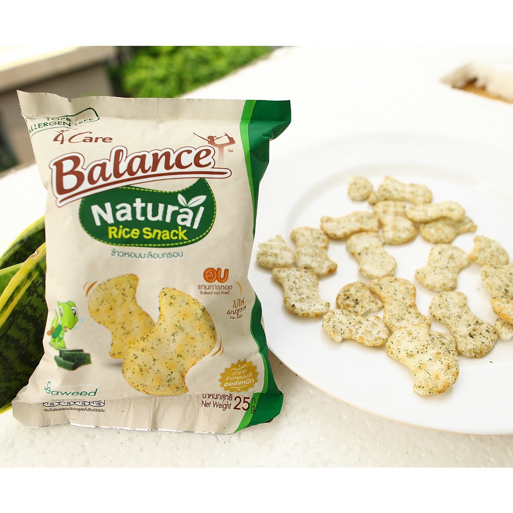 Bánh snack gạo vị rong biển, truyền thống, BBQ 4Care Balance -Leaf organic