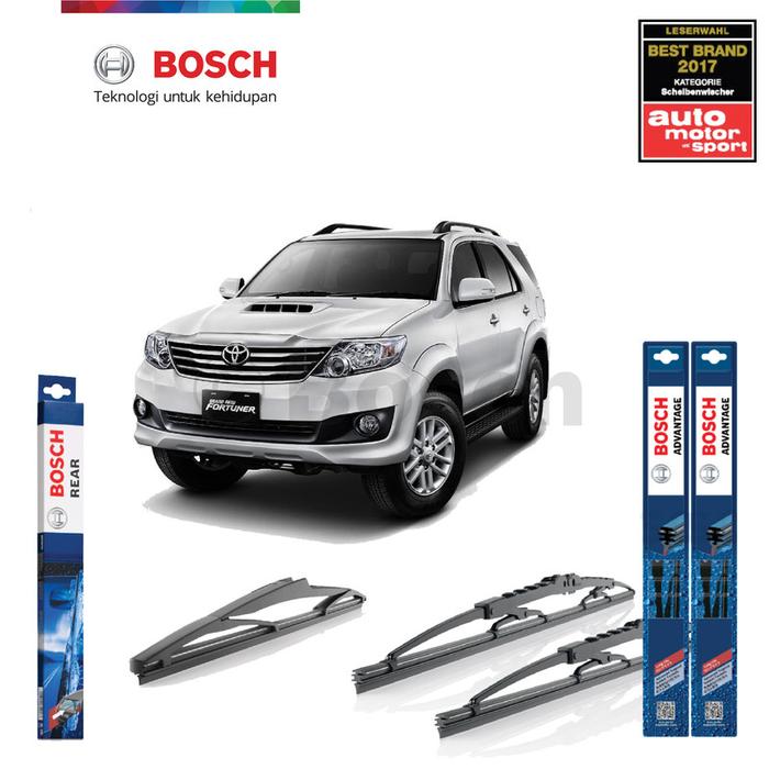 Wiper Toyota Fortuner 2007 - 2015 Front Rear Bosch Advantage Harga 636,000 rupiah*Gratis Ongkir