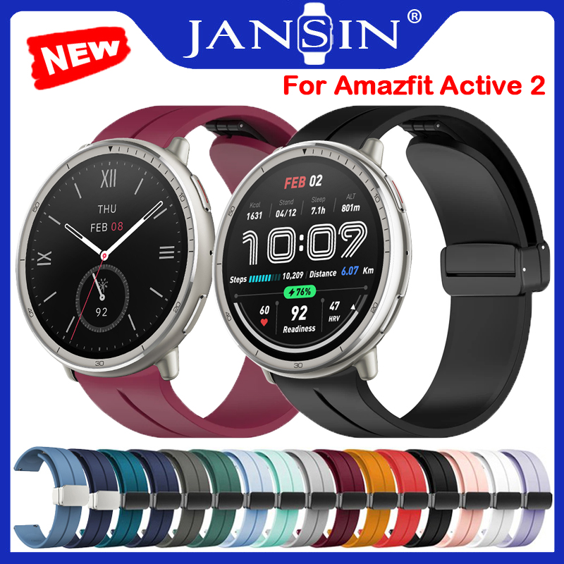 สายคล้องหัวเข็มขัดแม่เหล็กซิลิโคนนุ่ม สําหรับ Amazfit Active 2 สายนาฬิกาอัจฉริยะ ราคา 135 บาท*ส่งฟรี