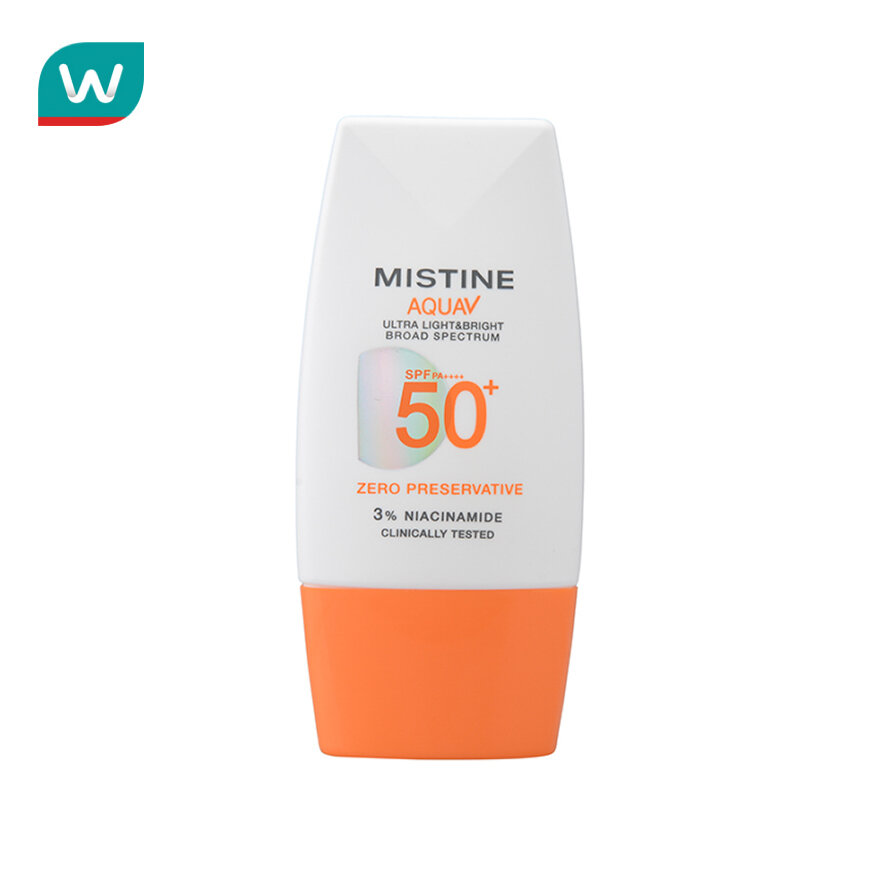 Mistine Aqua V Ultra Light Bright Sunscreen SPF50+ PA++++ 40 Ml. ราคา 299 บาท*ส่งฟรี