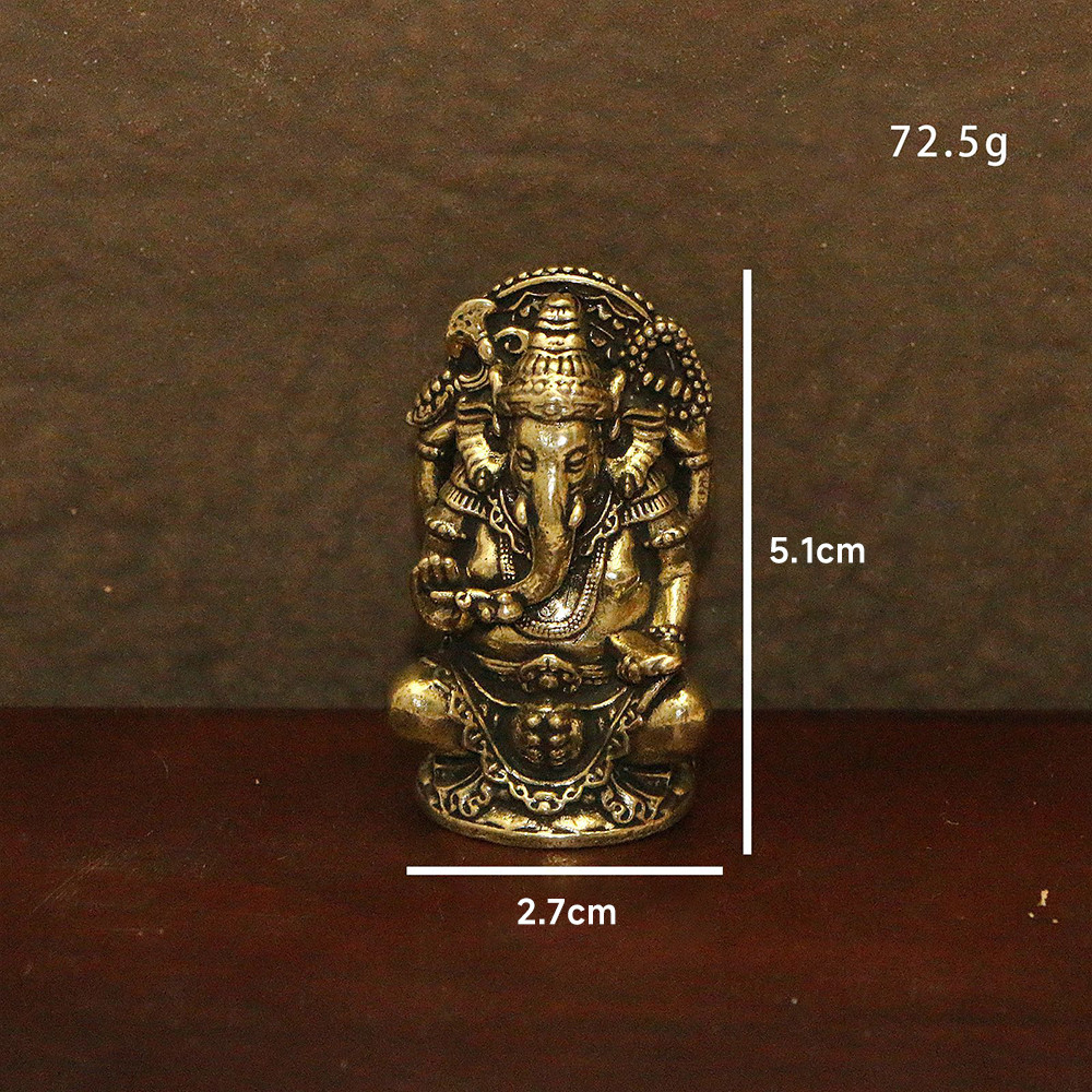 Statue Prayers Decor MEDIUM Ganesha Dashboard Gold Car SMALL SIZE Gift Door for Gold Golden