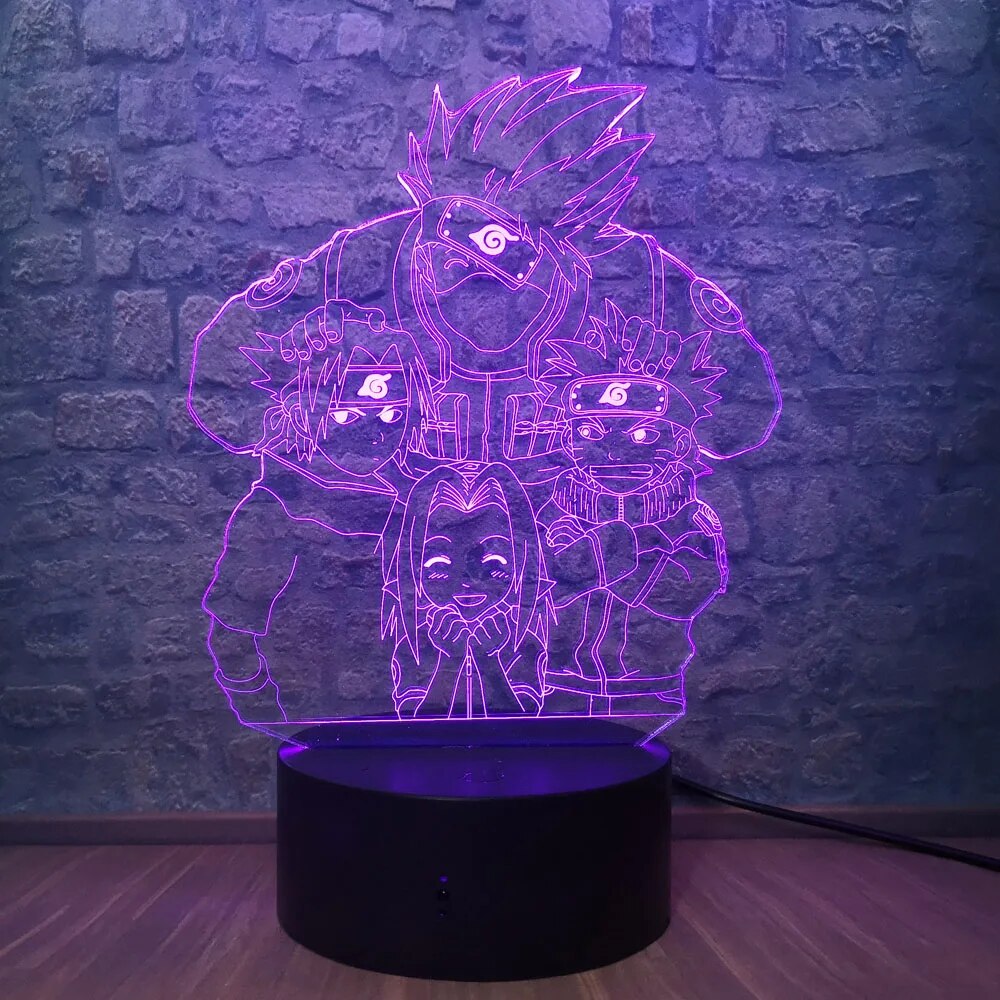 Namikaze Minato 3D Visual Illusion LED Changing Night lights Naruto Sasuke