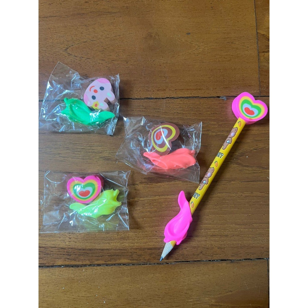 Paket Usaha (isi 20saset) Alat Bantu Tulis Pencil Grip Alat Bantu Tulis Anak Pegangan Pencil Pensil Grip Dolphin + Penghapus