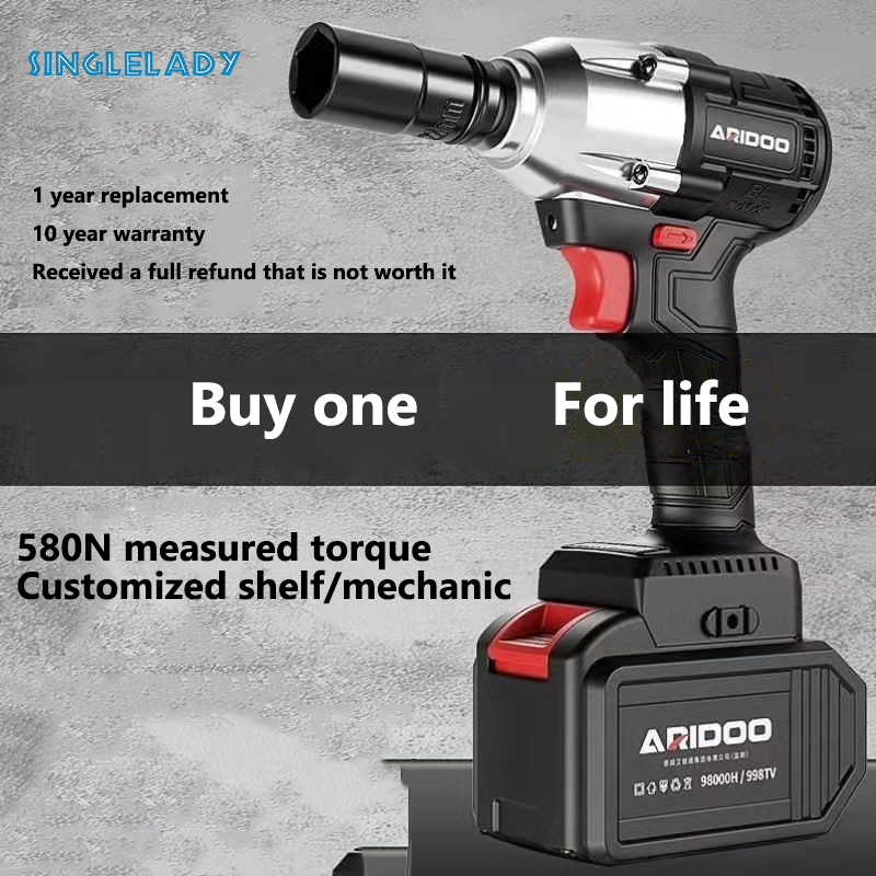 SingleLady Cờ lê điện tử, mô-men xoắn cao, tác động của pin Lithium, công nhân Rack, ổ cắm, tuốc nơ vít, cờ lê điện tử sửa xe