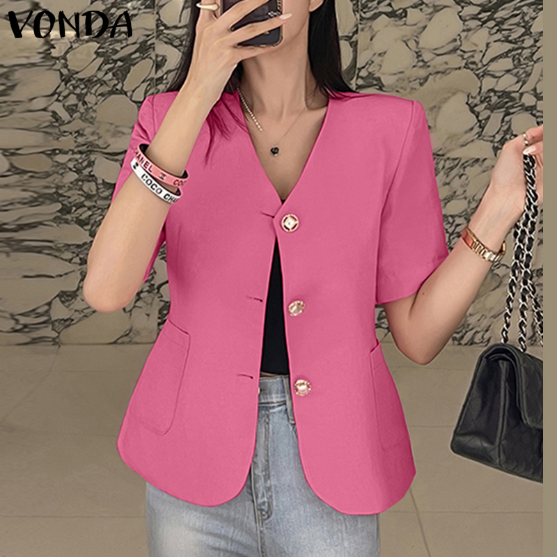 TURWXGSO Blazer Jackets for Women UK Office Work Short Suit Coat