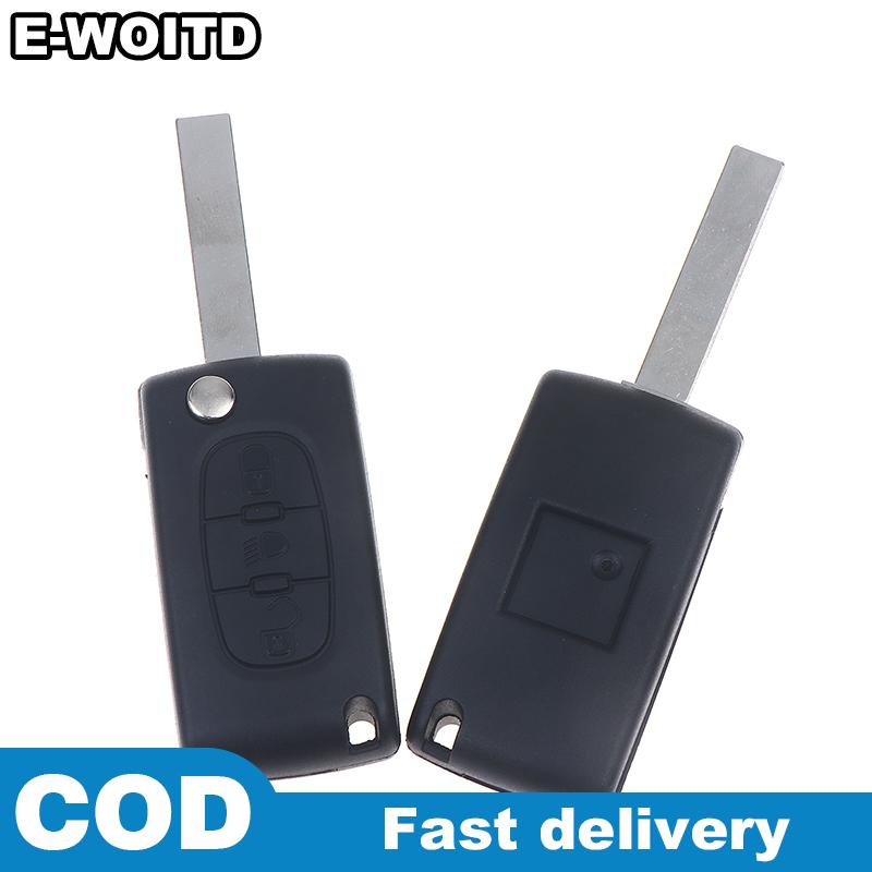 E-WOITD Vỏ Chìa Khóa Xe Thay Thế Cho Citroën, Vỏ Chìa Khóa Điều Khiển Từ Xa Gập Được HU83 VA2 CE0523 CE0536 Giá 46,081 Đồng*Miễn phí vận chuyển