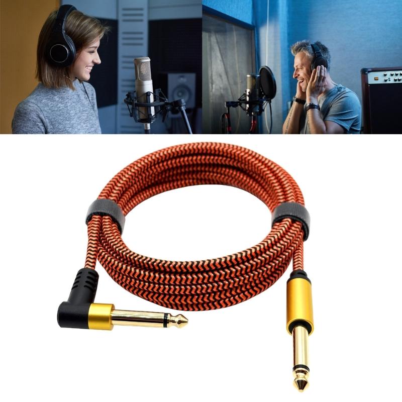 Đàn guitar cao cấp Cáp dụng cụ đôi che chắn Công nghệ đĩa vàng 1/4in âm thanh kết nối khả năng tương thích rộng