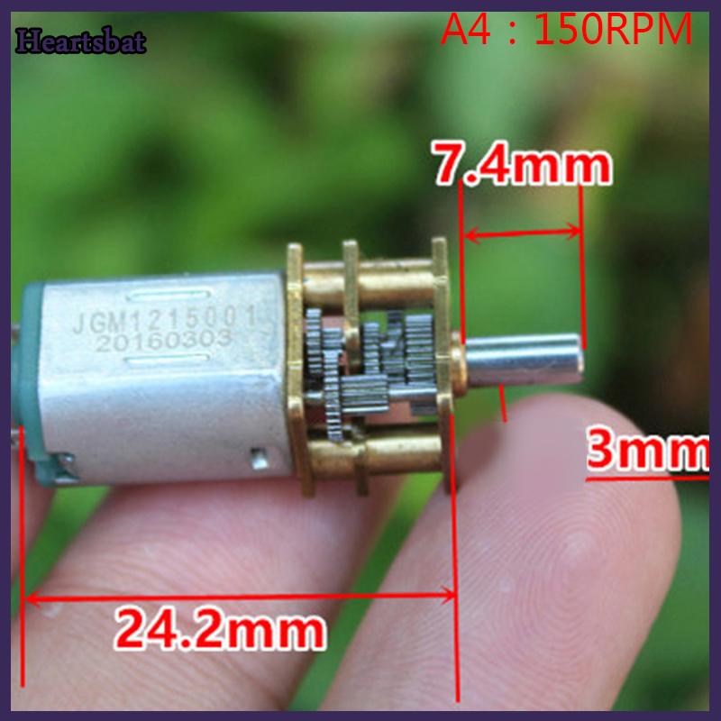 [Heartsbat] Micro N20 Bánh Động Cơ Tốc Độ Chậm Kim Loại Hộp Số Giảm Tốc Động Cơ Điện Tự Làm Đồ Chơi - 7