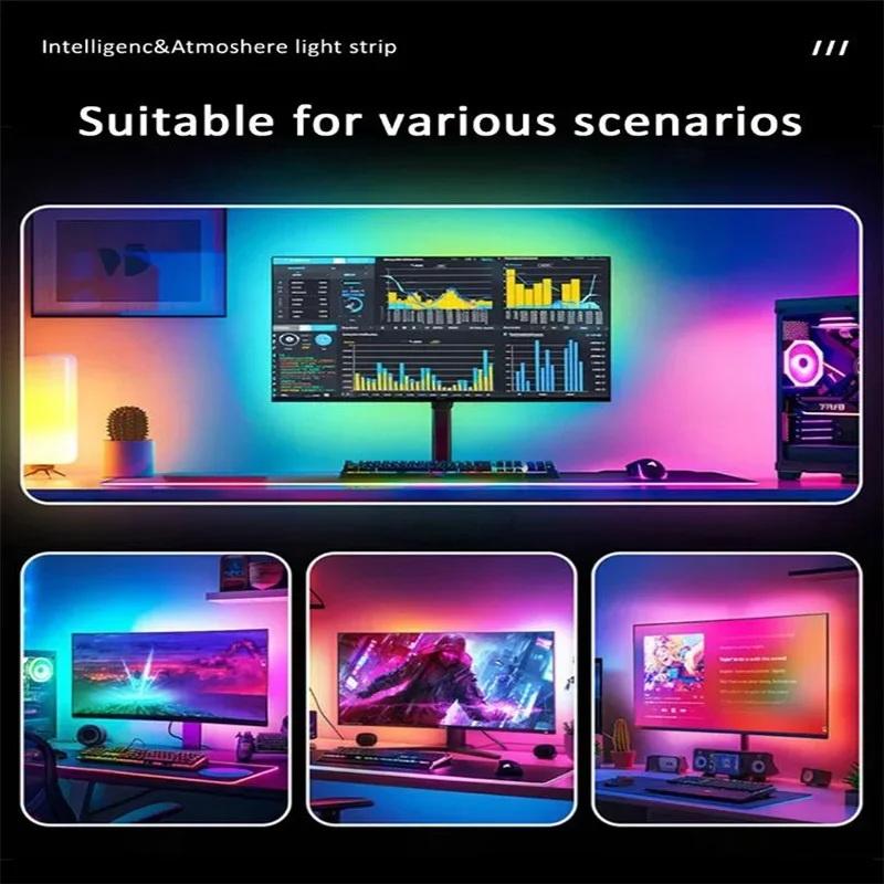 Store HHDKE4 Led Sync RGB LED Strip Lights cho 24-34 inch màn hình USB-Powered đèn nền đón bầu không khí Lights cho chơi game phòng bàn trang trí nội thất