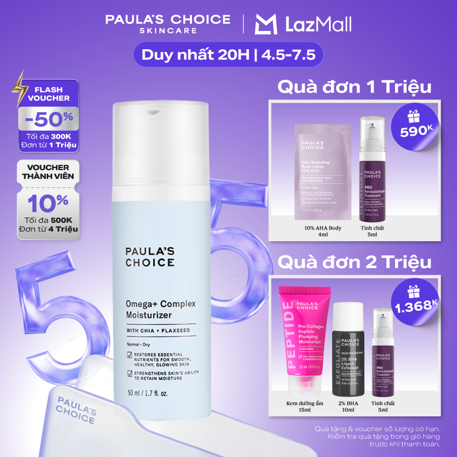 Kem dưỡng ẩm phục hồi ,chống kích ứng và làm khỏe da PAULA'S CHOICE OMEGA+ COMPLEX MOISTURIZER 3390