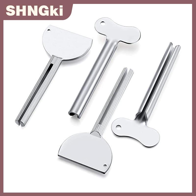 SHNGki 1pcs thép không gỉ kem đánh răng ép Sữa rửa mặt kem đánh răng Dispenser ép Ống công cụ kim loại phụ kiện phòng tắm