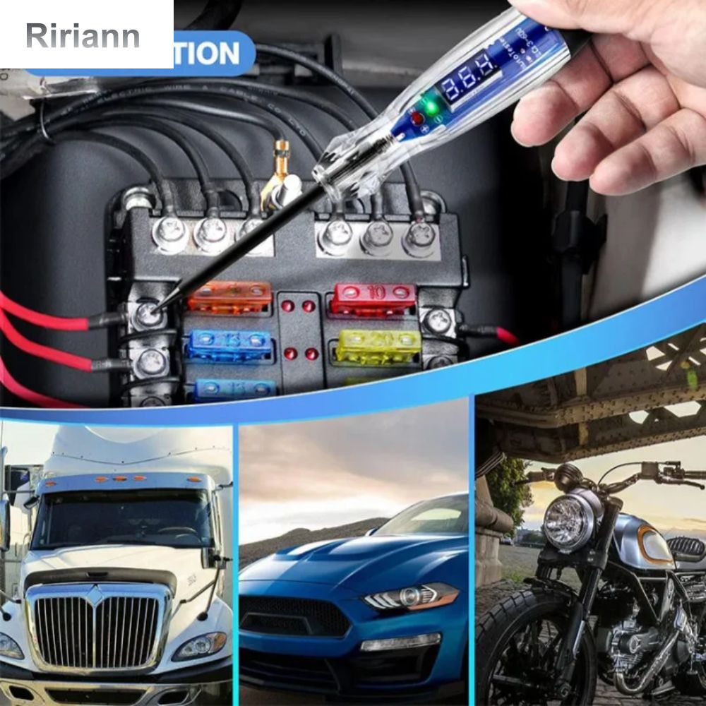 RIRIANN Công suất cao Đèn kiểm tra ô tô DC 3-60V Đèn LED kỹ thuật số Máy kiểm tra mạch kỹ thuật số Công cụ chuyên nghiệp Tự động hai chiều Máy kiểm tra mạch LED Thử nghiệm ô tô