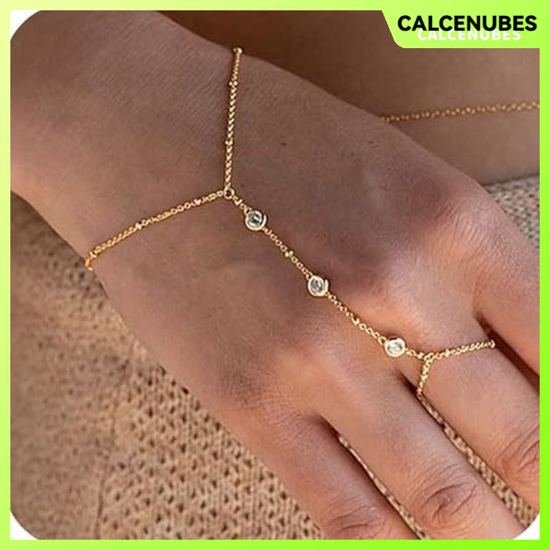 CALCENUBES Bohemian Style Minimalist Geometric Pendant Bracelet with Crystal Accents for Women ราคา 24 บาท*ส่งฟรี