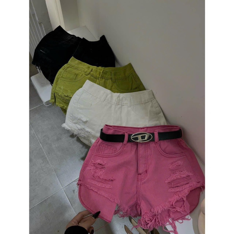 Quần Short Jeans Nữ Quần Bò Nữ Lưng Cao Túi Dài Đủ Màu Chất Vãi Dày Dặn Blue Monday WSH 012