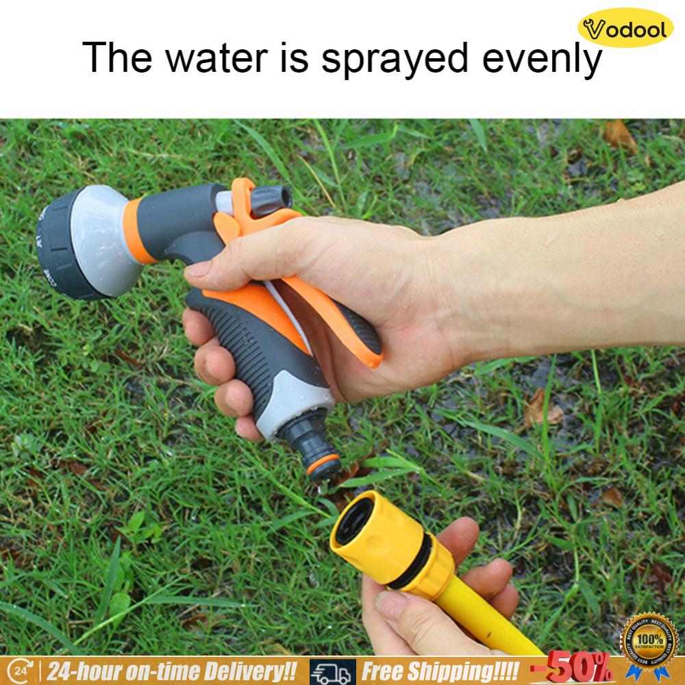 [Vodool]เครื่องพ่นน้ำดันน้ำแรงดันสูงล้างรถแบบพกพาปืนน้ำแรงดันสูง 8 โหมดเครื่องพ่นสารเคมีหนักสำหรับสนามหญ้าและสวน ราคา 89 บาท*ส่งฟรี