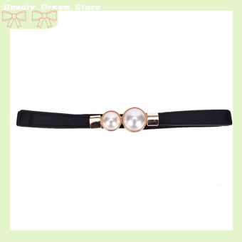 🌈 Phụ nữ đàn hồi eo con dấu vành đai ngọc trai cho váy váy dây thắt lưng wasit vành đai