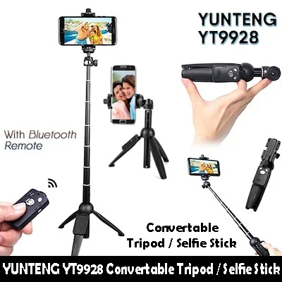 Yunteng YT9928 Selfie Stick Tripod Phone Remote Holder Controller Bluetooth Monopod