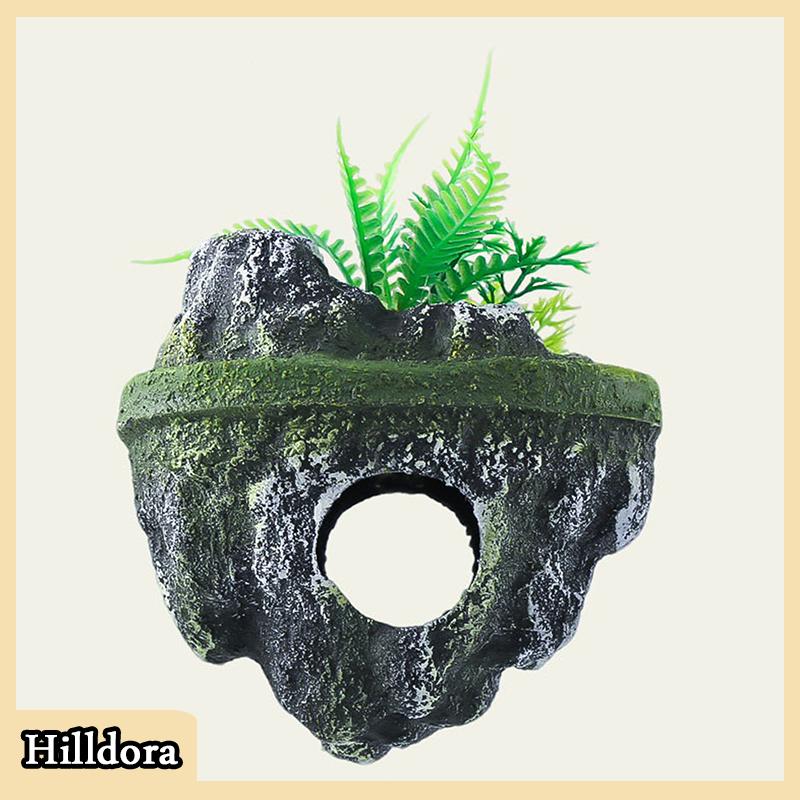 [Hilldora] Treo đảo bể cá trang trí sáng tạo nổi đá mô phỏng nhà máy hang động đồ trang trí thủ công Phụ kiện hồ cá - 3