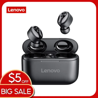 Lenovo HT18 TWS Bluetooth Earphone LED Display Wireless Bluetooth Earbuds HiFi Stereo in-ear Headphone with Mic 1000mAh Charging Box for iPhone Android