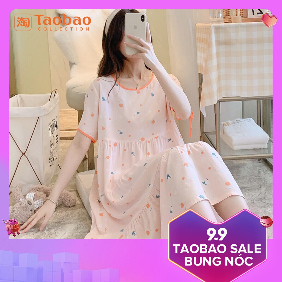 Váy Ngủ Lụa Cotton Đồ Ngủ Hoa Nhỏ Mẫu Mới Năm 2022 Mùa Hè Cho Nữ Váy Tay Ngắn Mẫu Mỏng Váy Vừa In Hoa Lụa Nhân Tạo Lụa HOT ●9/22▥▨✐