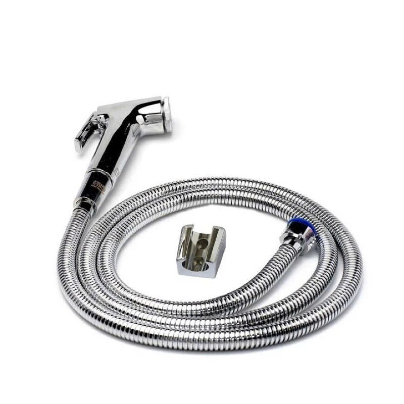 [VÒI XỊT BỒN CẦU] Bộ vòi xịt vệ sinh rửa toilet nhựa mạ inox tiện dụng