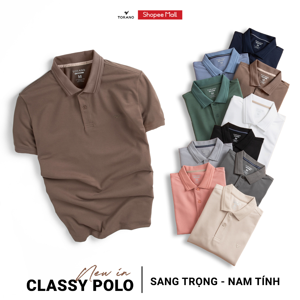 ARRAE [Mã FATREND0503 giảm đến 30k đơn từ 99k] Áo Polo Nam TORANO chất thoáng khí thoải mái vải cotton trơn BASIC ESTP038 YRAEERYREYA