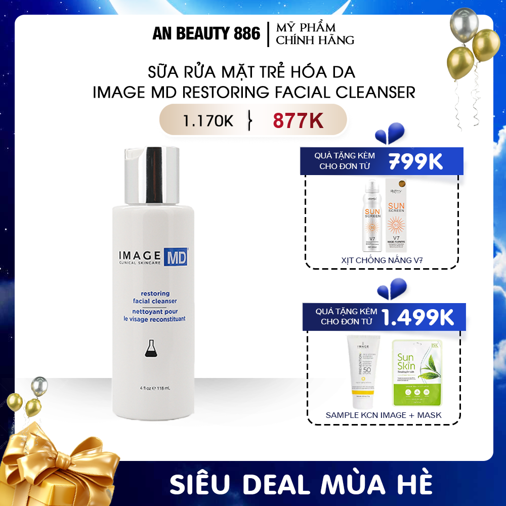 Sữa rửa mặt trẻ hóa da Image MD Restoring Facial Cleanser 118ml