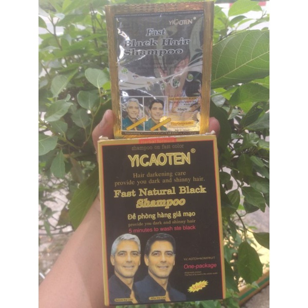 1 gói Dầu gội đầu phủ bạc Yicaoten  gọi là đen ( chính hãng 100%)