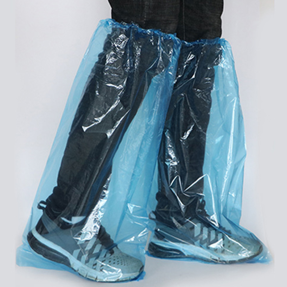 5คู่ทนทานทิ้ง Protector High-Top ผ้าคลุมรองเท้าฝนพลาสติก Anti-Slip กันน้ำ